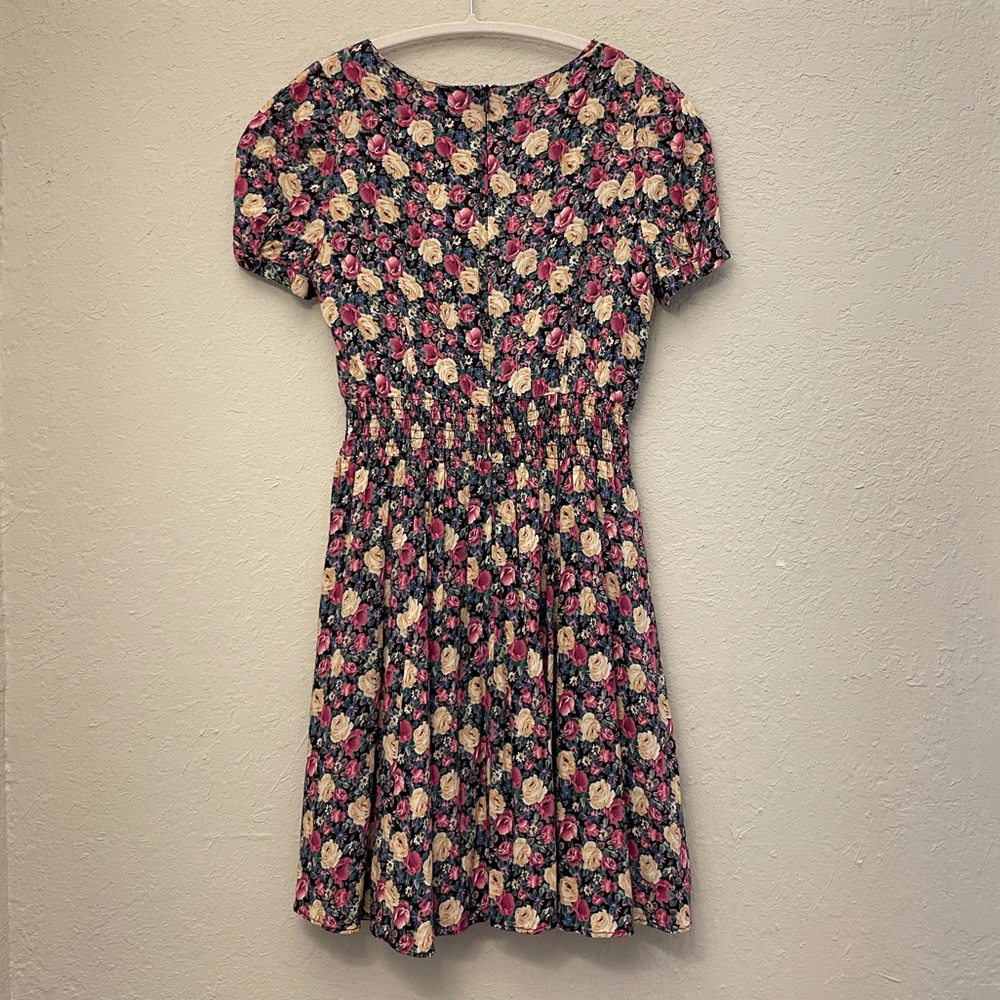 Flower Pattern Mini Dress (Fully Lined) - image 5